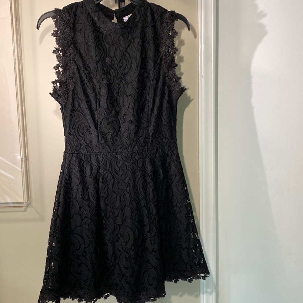 Alya lacy black mini dress size medium